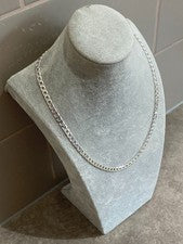 Collar de cadena de eslabones de cadena de plata 925 para hombre 50 cm x 6 mm