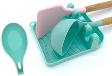 Pack 2 soportes utensilios con bandeja antigoteo resistentes al calor cocina mas