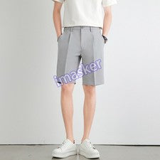 Hombres Traje Pantalones Cortos Verano Fino Informal Cinco Puntos Pantalones Moda Verano Pantalones