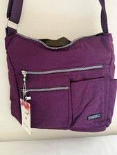 MCHNLL Bandolera Bolso Viaje Ciruela Multi-Bolsillos Organizador Nylon Expandible