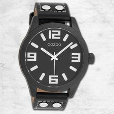 Oozoo Reloj De Pulsera Unisex OOZOO Timepieces Analógico De Cuero Negro UOC1091A
