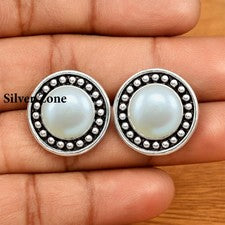 Pendientes de perlas de plata de ley 925 hechos a mano joyería regalo