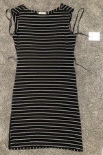 Nuevo con etiquetas Nuevos vestidos Calvin Klein para mujer talla 10 negro blanco a rayas sin mangas
