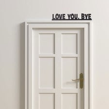 Pegatina de esquina de puerta de madera con una frase divertida para decoración única del hogar