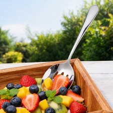 Juego de 6 coladores de tenedor de cuchara de servir de acero inoxidable para uso de banquete buffet