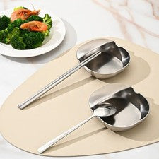 Soporte de cuchara 304 SS para cocina cuenco profundo diseño soporte de borde estable 12 c