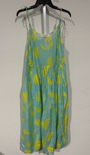 Vestido Diane von Furstenberg Cami Shift Talla S Mujer Amarillo Azul Punto Seda Algodón