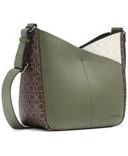 Bolso de Hombro Calvin Klein Logo Guijarro Verde Marrón Diseñador Para Mujer