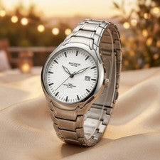 Reloj de pulsera para hombre reloj de negocios acero inoxidable fecha analógico reloj de cuarzo Madison New York