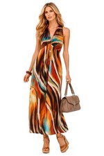 VESTIDO AMY VERMONT MARRÓN-AZUL-ROJO TALLA 42 0613442160