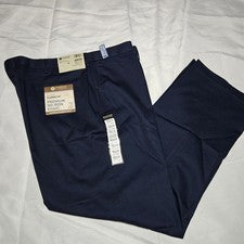 Pantalones Haggar Premium Sin Hierro Caqui Para Hombre Calce Clásico Frente Plano 42x32 Nuevos