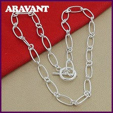 Collar Aravant de plata 925 con cadenas sencillas para mujer, accesorios de alegría