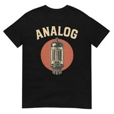 Camiseta analógica retro tubo de vacío estilo vintage