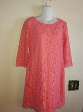 Nuevo sin etiquetas Bonito Vestido Para Mujer Increíble London Times Encaje Coral Rosa Talla 6