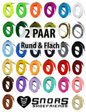 2 PAREJAS SNORS cordones redondos + planos 60-240 cm resistentes al desgarro para zapatillas deportivas zapatillas
