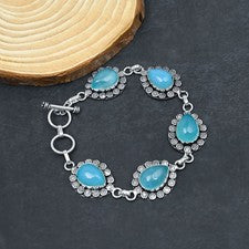 Pulsera de joyería de plata esterlina 925 hecha a mano con piedras preciosas ...