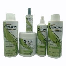 Kit de Seda 5 Pasos - Champú, Mascarilla, Acondicionador, Gotas Sin Enjuague y Brillo