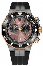 Reloj cronógrafo de cuarzo Edox Delfin The Original 43 mm para hombre 10112-357GRNCA-BRNR