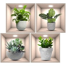 4 pegatinas autoadhesivas de pared para macetas decoraciones para el hogar
