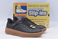 Zapatilla deportiva sin cordones Skechers Court Break con doble ventilación para hombre, negra talla 11,5 183177