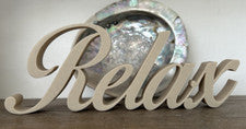Letrero Relax Beige Piedra Taupe Palabra Letras Regalo Nueva Habitación Decoración Independiente