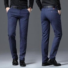 Pantalones Elegantes Para Hombre Ropa De Vestir Formal De Algodón Moda Negocios