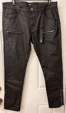 Pantalones ajustados encerados Novamen Keeping It Cool - negros talla 40 nuevos con etiquetas
