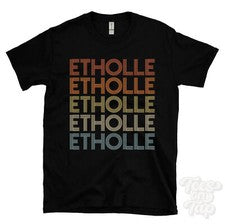 CAMISETA ETHOLLE ESTILO RETRO REPETIDO Hombre y Mujer Novedad Genial Nombre Regalo