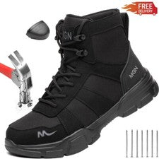 Botas de Trabajo Zapatos de Seguridad Indestructibles Hombres Puntera de Acero Zapatos a Prueba de Pinchazos