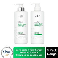 Champú o acondicionador para control de caspa + terapia capilar cuero cabelludo Dove 400 ml, paquete de 6