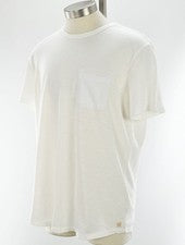 CAPA MARINA Antigua Crema Algodón Pesado Bolsillo Caído Cuello Redondo Camiseta L/XL NUEVA CON ETIQUETAS