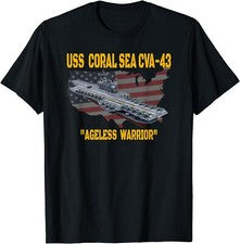 Nueva Camiseta Limitada Portaaviones USS Coral Sea CVA-43 Día de los Veteranos Día del Padre