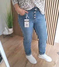 Karostar wie Jewelly Boyfriend Baggy Jeans Hose in Blau K2919