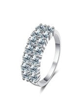 1.4CT Moissanite Diamond Ring 925 Sterling Silver Wedding Engagement Band Women