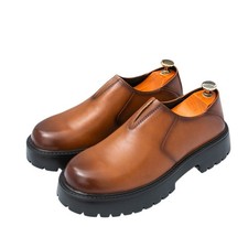 Mocasines de boda cómodos sin cordones de buen aspecto para hombre con suela gruesa zapatos de vestir