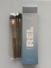 Juego de 3 cepillos de viaje en ángulo REF Beauty The Essentials marrón/negro