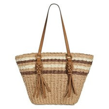 Bolso de mano de paja para mujer Style & Co a rayas naturales, creado para Macy's (precio de venta sugerido por el fabri
