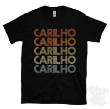 CAMISETA CARILHO ESTILO RETRO REPETIDO Hombre y Mujer Novedad Genial Nombre Regalo