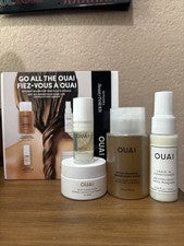 GO ALL THE OUAI Juego de Viaje Champú Acondicionador Sin Enjuague ACEITE PARA EL CABELLO St. Barts Exfoliante