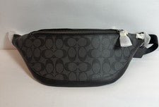 BOLSO CINTURÓN COACH SIGNATURE LONA WARREN / 78777 / Carbón / Negro
