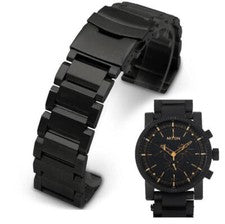 Correa de reloj de repuesto de acero de metal negro para Nixon Magnacon SS 48 mm #5002