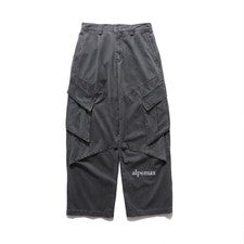 Pantalones de Trabajo de Carga Retro Estilo Americano Para Hombres Bolsillos Informales Sueltos Algodón Otoño Talla