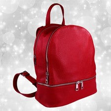 Toscanto Mujer Mochila de Ciudad Bolso de Cuero Rojo OTT612RR