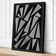 Fragmentos angulares impresión geométrica en lienzo arte de pared decoración del hogar listo para colgar