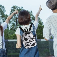 Bolso de estudiante mochilas de moda para mujer patrón de vaca para adolescentes niñas