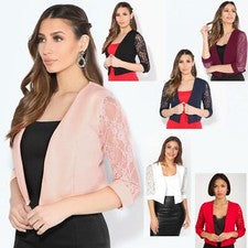 Bolero Mujer Fiesta Boda Para Vestido Torera Chaqueta Corta Encaje Elegante Moda