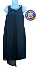 "VESTIDO DE CÓCTEL PARA MUJER FORMAL Negro Sin Mangas SL Moda, 6, Cuello Estrás"