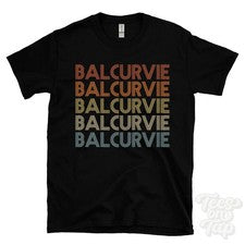 CAMISETA ESTILO RETRO REPETIDO BALCURVIE para hombre y mujer Reino Unido top name regalo