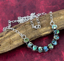 Collar de joyería de plata de ley 925 hecho a mano con concha de abulón para regalo