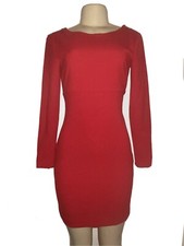 Vestido Vaina ZARA Rojo Nuevo con Etiquetas Talla S Espalda Abierta Detalle Cremallera